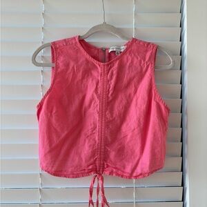 Something Navy Pink Sleeveless Crop Top